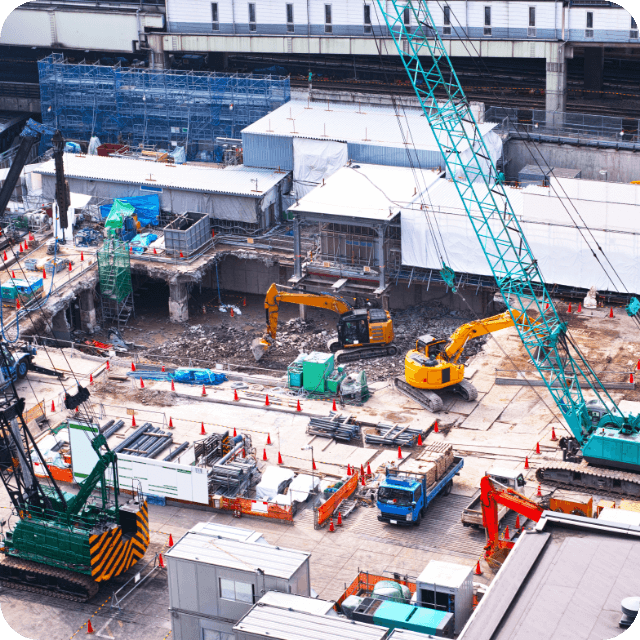 工場や建設現場での仮設電源<